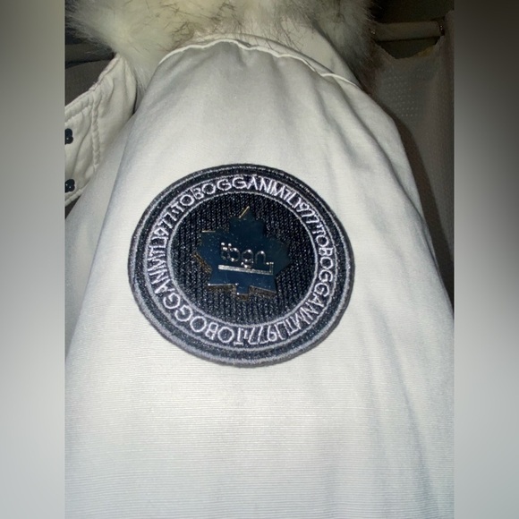 Women’s Toboggan Canada down filled white Parka Sz Large - Picture 15 of 17